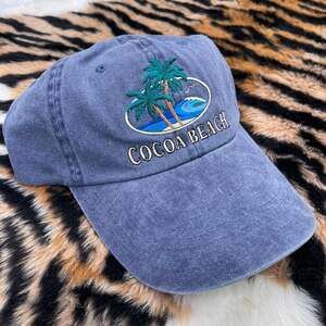 Cocoa Beach Florida Distinctive Headwear Blue Embroidered Dad Hat Cap NOS